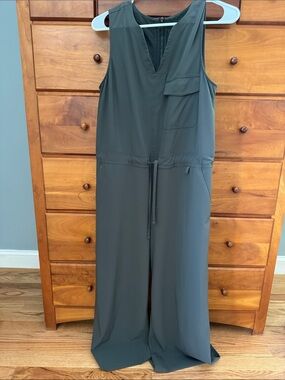 Athleta Olive Sleeveless Drawstring Jumpsuit